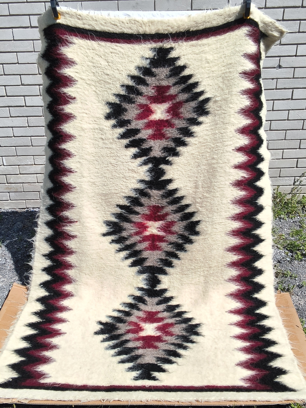 Vintage Handmade Hutsul Lizhnyk 100% Sheep Wool Blanket/Rug - Picture 13 of 16